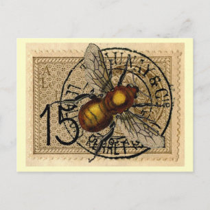 Vintage Bienenstock Postkarte