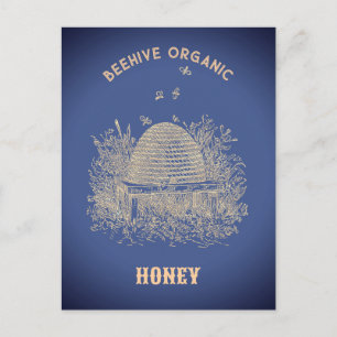 Vintage-Bienenstock  Postkarte