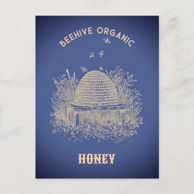 Vintage-Bienenstock  Postkarte (Vorderseite)