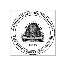 Vintage Bienenstockfamilie Name Rücksendeadresse