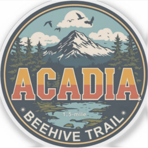 Vintage Bienenstockpfad Acadia-Nationalpark-Gesche Aufkleber
