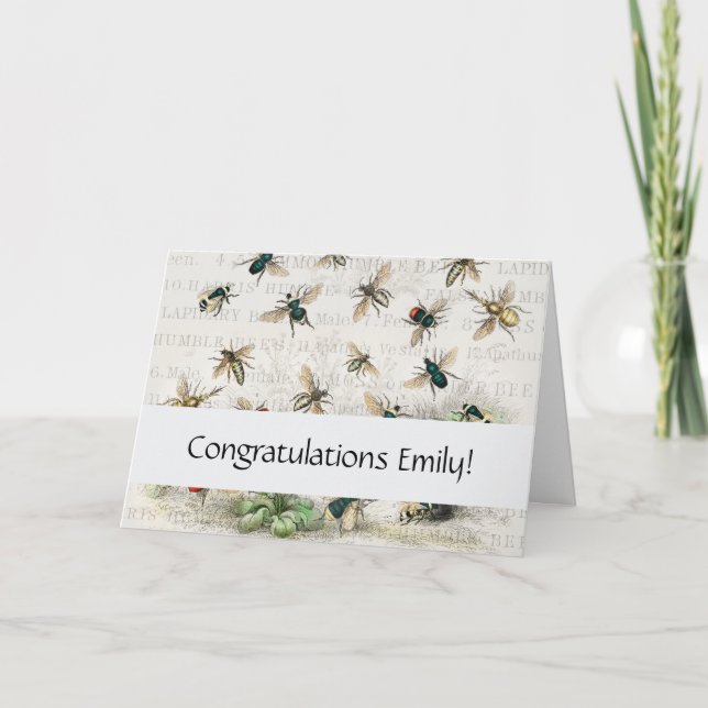 Vintage Bienenvolksköniginnen Karte (Vorderseite)