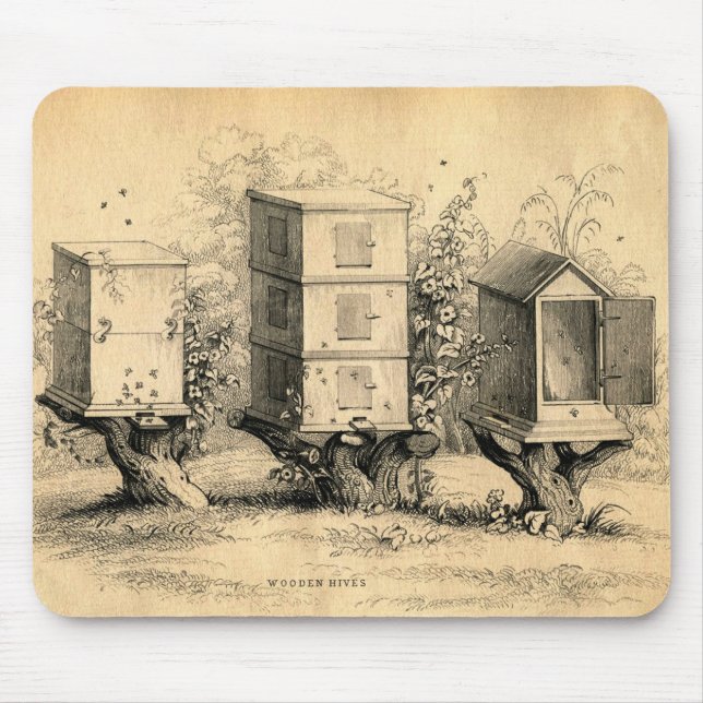 Vintage Bienenzucht Mousepad (Vorne)