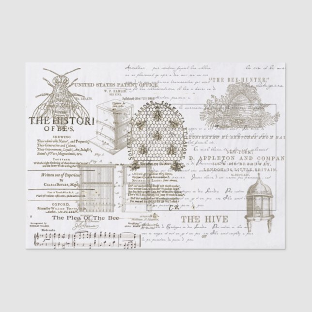 Vintage Bienenzucht Seidenpapier (Vorderseite)
