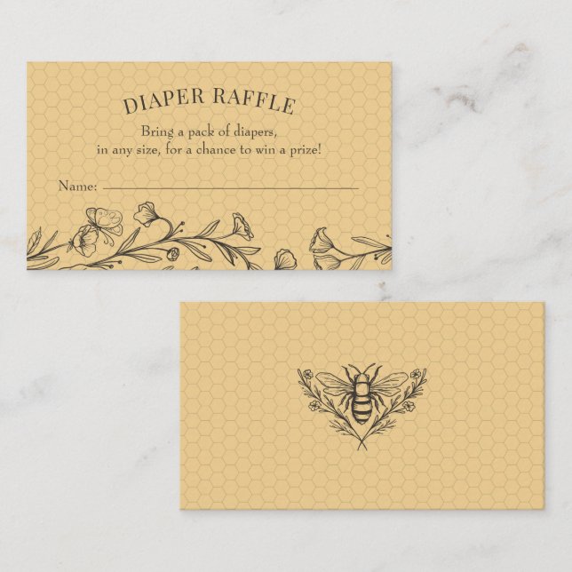 Vintage Bienenzucht-Wildblume Einsteckkarte Visitenkarte (Vorne/Hinten)