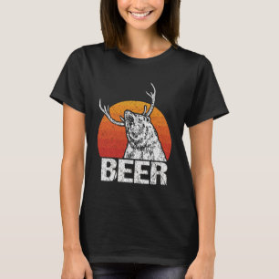 Vintage-Bier-Bär-Mischung-Hirsch-Trinken T-Shirt
