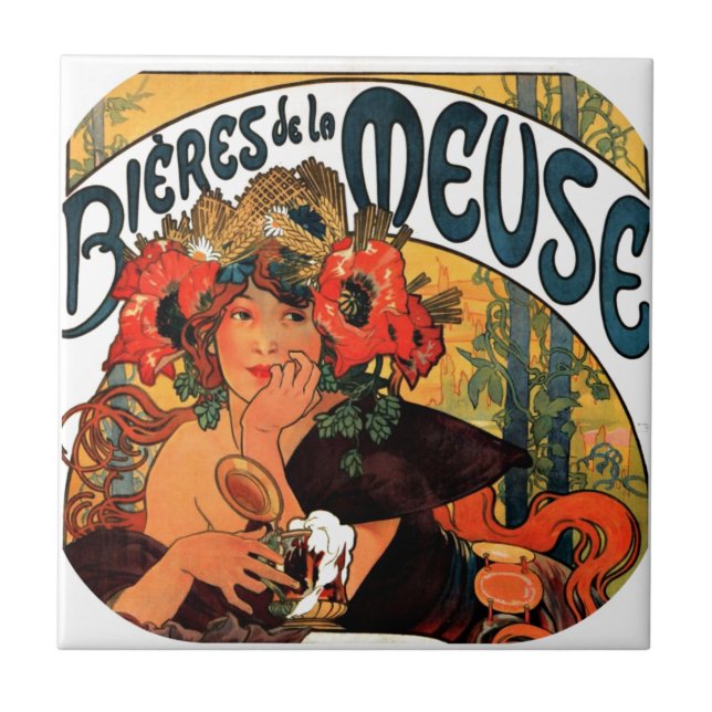 Vintage-Bier-Muse Fliese (Vorderseite)