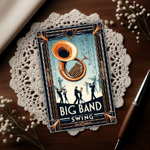 Vintage Big Band Swing-Tanz Postkarte