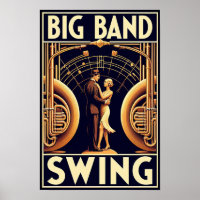 Vintage Big Band Swing Tanzposter