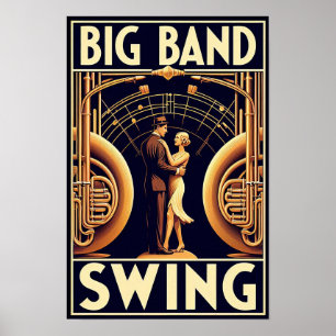 Vintage Big Band Swing Tanzposter Poster