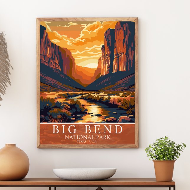  Vintage Big Bend National Park Sunset Poster (Von Creator hochgeladen)