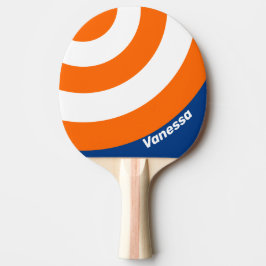 Vintage Big City Circle Streifen mit Namen Tischtennis Schläger