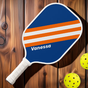 Vintage Big City Streifen mit Namen Pickleball Schläger