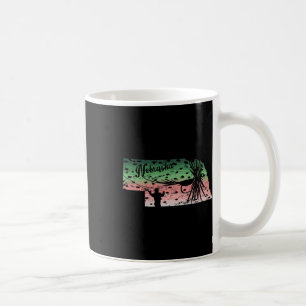 Vintage Big Fly Regenbogenforelle Nebraska Karte F Kaffeetasse