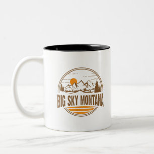 Vintage Big Sky, Montana Mountain Hiking Souvenir Zweifarbige Tasse