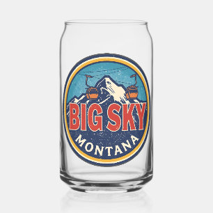 Vintage BIG SKY Montana Skigebiet Bozeman Gebirge Dosenglas
