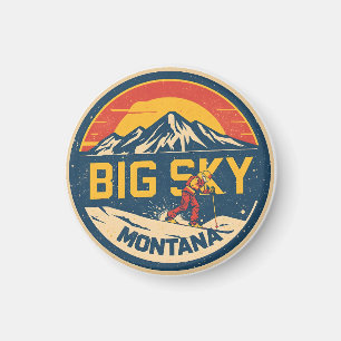 Vintage BIG SKY Montana Skigebiet Bozeman Gebirge Magnet