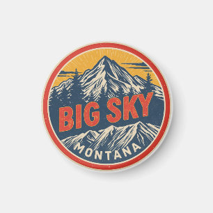 Vintage BIG SKY Montana Skigebiet Bozeman Gebirge Magnet
