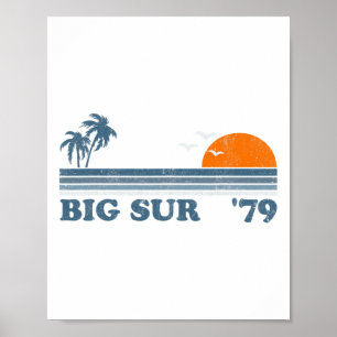 Vintage Big Sur Kalifornien Retro Sonne Strand Sur Poster