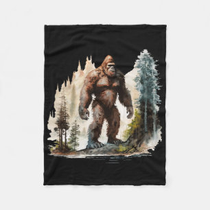 Vintage Bigfoot 70er Retro Wald Sasquatch Wandern Fleecedecke