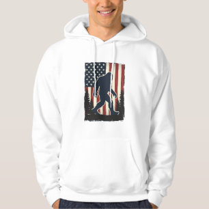 Vintage-Bigfoot-Amerikanische-Flagge-Wald-Vektor-D Hoodie