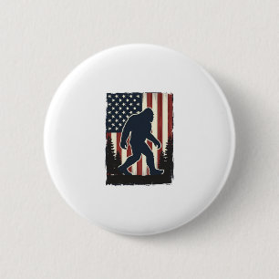 Vintage-Bigfoot-Amerikanische-Flagge-Wald-Vektorde Button