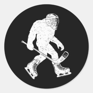 Vintage Bigfoot Eishockey Sasquatch Eishockey Spor Runder Aufkleber