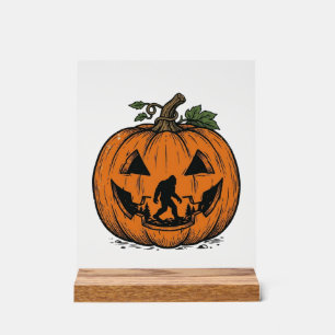 Vintage-Bigfoot-Kürbis-Halloween-Vektordesign_1 Acrylschild