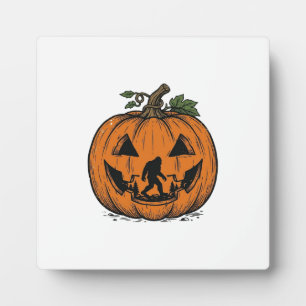 Vintage-Bigfoot-Kürbis-Halloween-Vektordesign_1 Fotoplatte