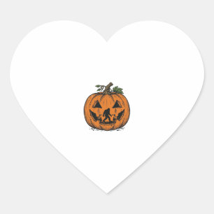 Vintage-Bigfoot-Kürbis-Halloween-Vektordesign_1 Herz-Aufkleber