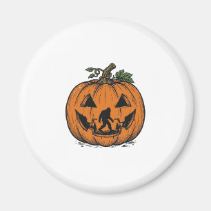 Vintage-Bigfoot-Kürbis-Halloween-Vektordesign_1 Magnet