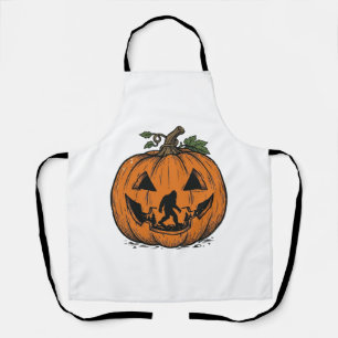 Vintage-Bigfoot-Kürbis-Halloween-Vektordesign_1 Schürze
