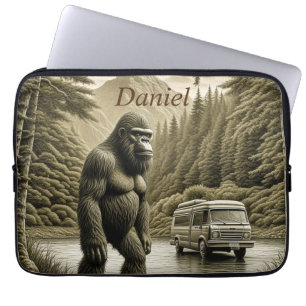 Vintage Bigfoot und RV Camper Personalisiert Laptopschutzhülle