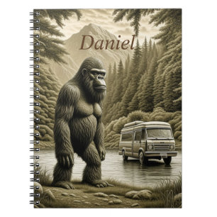 Vintage Bigfoot und RV Camper Personalisiert  Notizblock