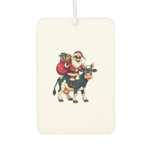Vintage Bigfoot Weihnachtsmann reitet Kuh Weihnach Autolufterfrischer