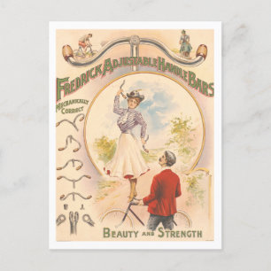 Vintage Bikerhähne Postkarte