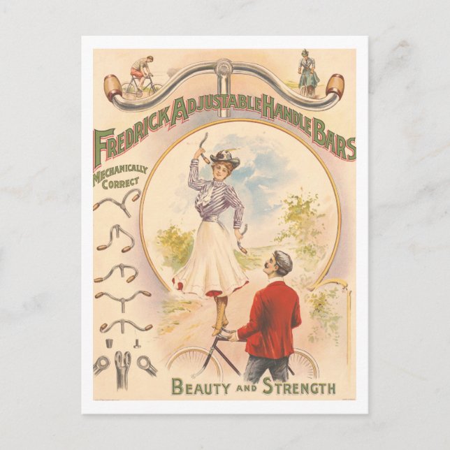 Vintage Bikerhähne Postkarte (Vorderseite)