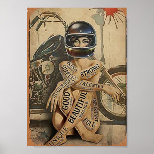 Vintage Bikerin Poster