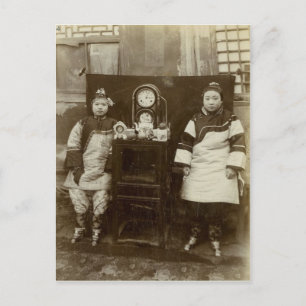 Vintage-Bild, chinesische Teemädchen Postkarte