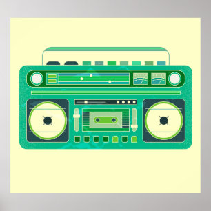 Vintage-Bild des klassischen Boom Box Poster