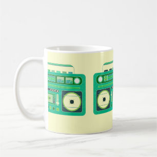 Vintage-Bild einer klassischen Boom-Box Kaffeetasse