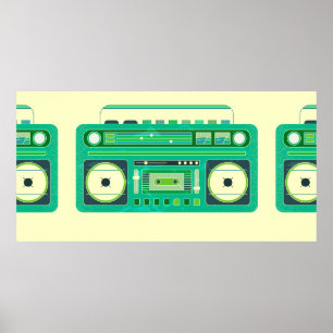 Vintage-Bild einer klassischen Boom-Box Poster