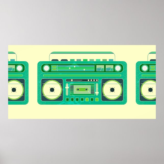 Vintage-Bild einer klassischen Boom-Box Poster (Vorne)