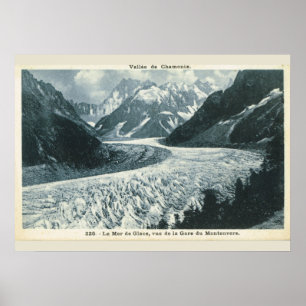 Vintage Bild, Frankreich, Chamonix, Mont Blanc Poster