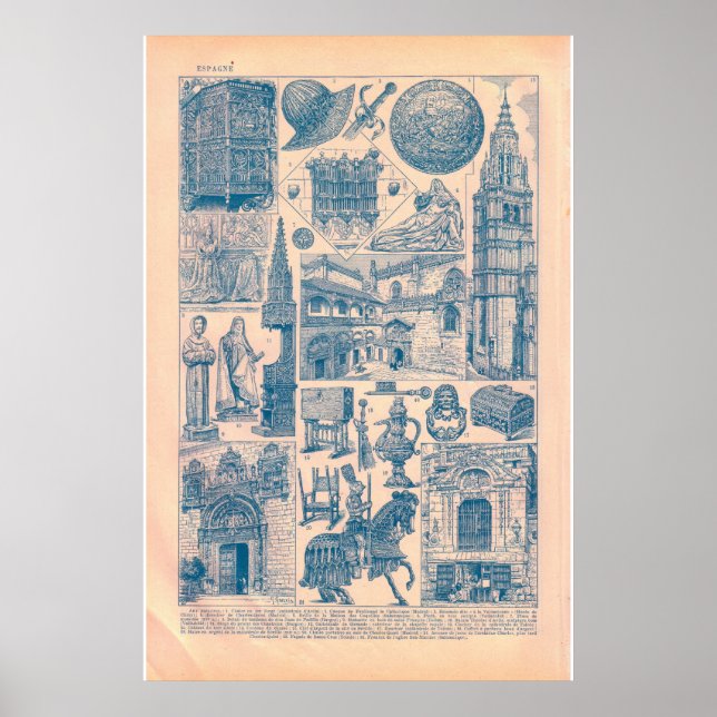 VIntage Bilder von Spanien 1920 Poster (Vorne)
