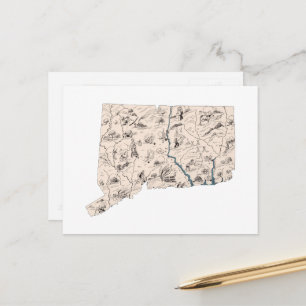 Vintage Bilderkarte Antik-Diagramm Postkarte