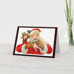 Vintage Bildgrüßkarte des Weihnachtsmanns Feiertagskarte