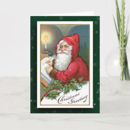 Vintage Bildgrüßkarte des Weihnachtsmanns Feiertagskarte