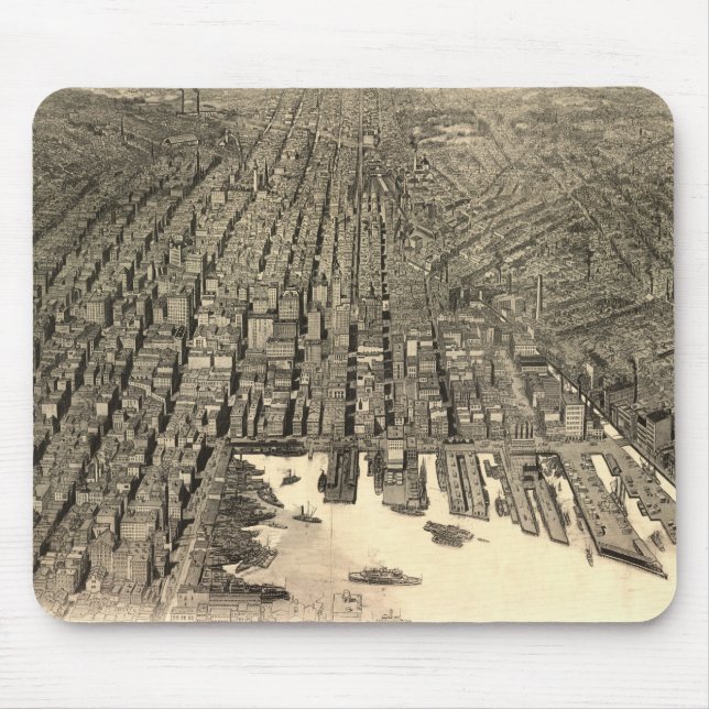 Vintage bildhafte Karte von Baltimore (1912) Mousepad (Vorne)