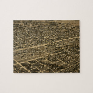 Vintage bildhafte Karte von Birmingham (1885) Puzzle